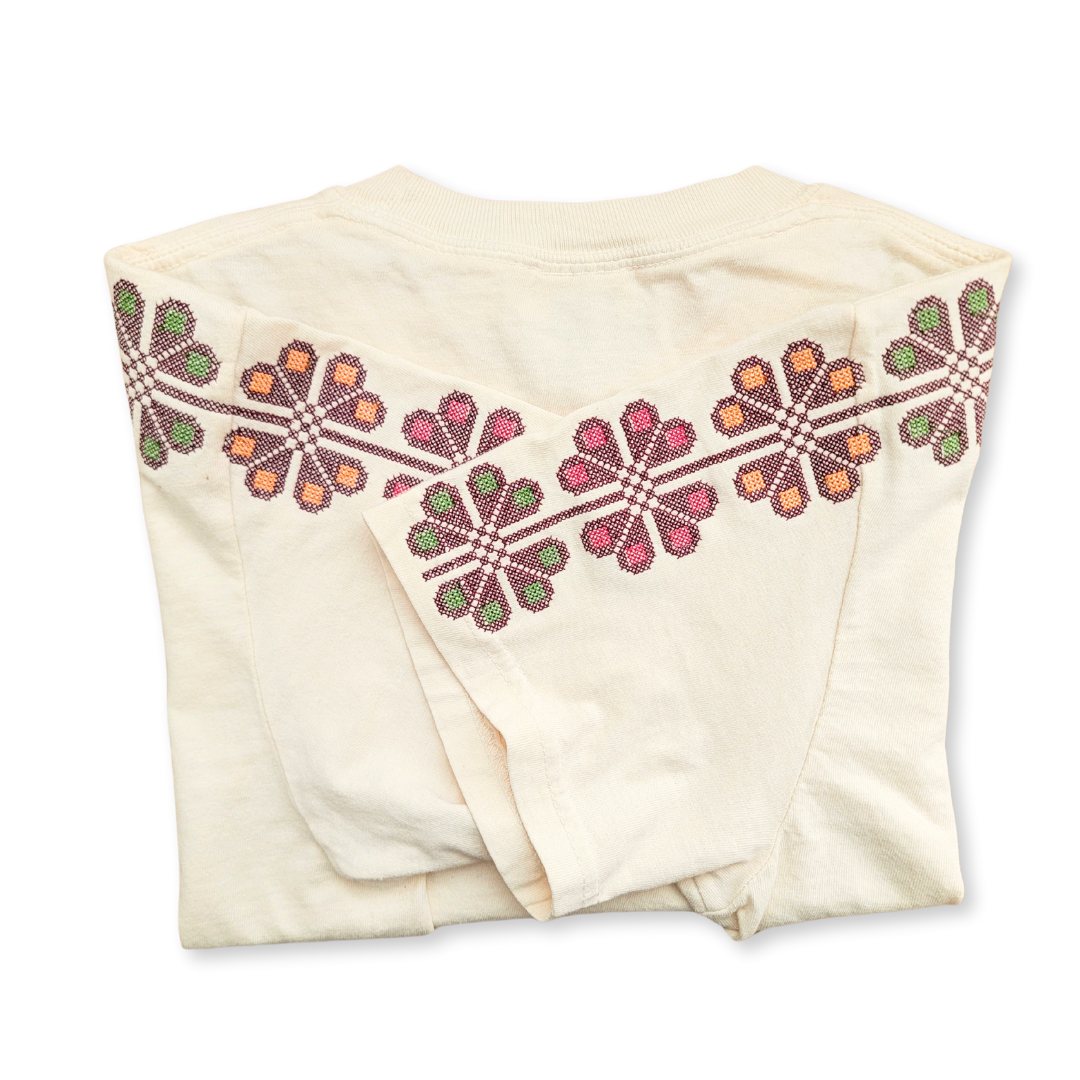 Sealed Roses Al-Khalil Tatreez Sleeves Loose Boxy Tee