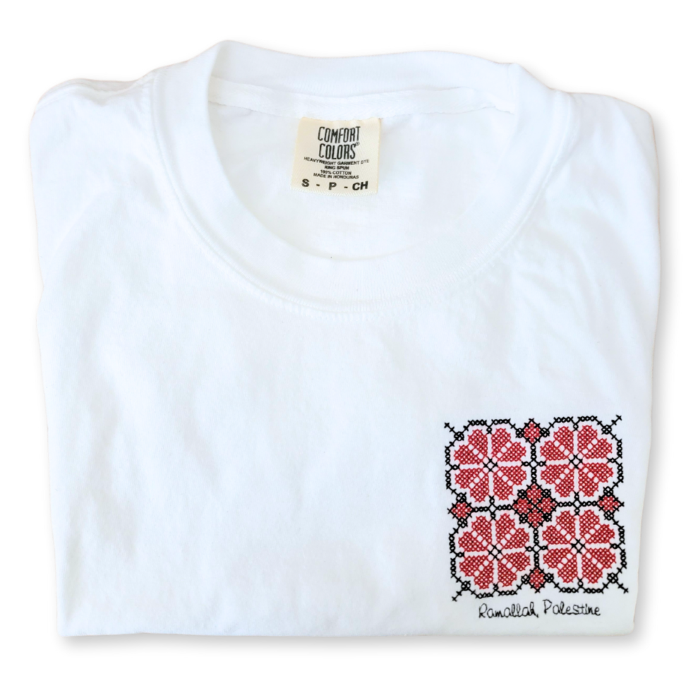 Flower Discs Ramallah Palestine Tatreez Tee