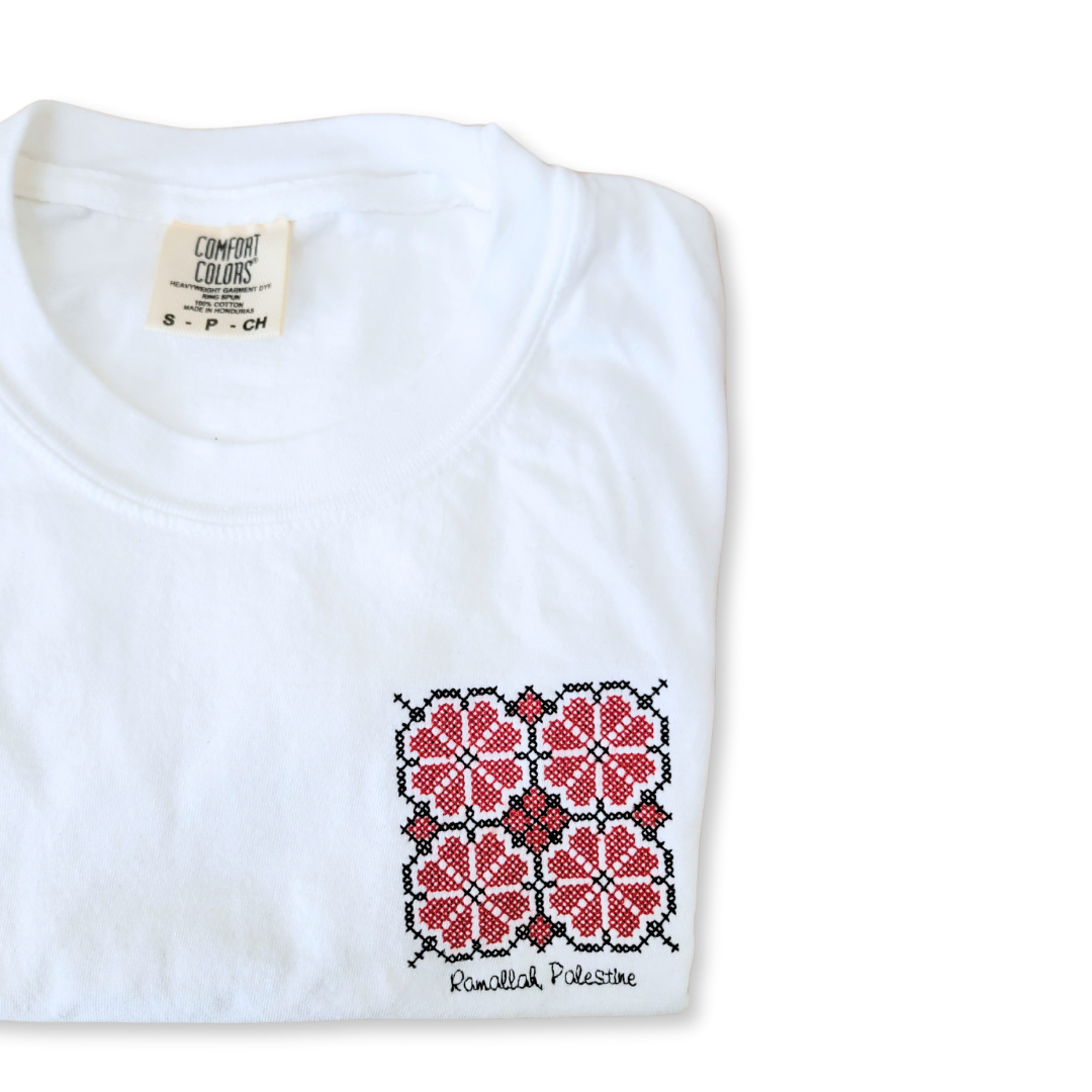 Flower Discs Ramallah Palestine Tatreez Tee